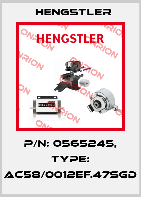 p/n: 0565245, Type: AC58/0012EF.47SGD Hengstler
