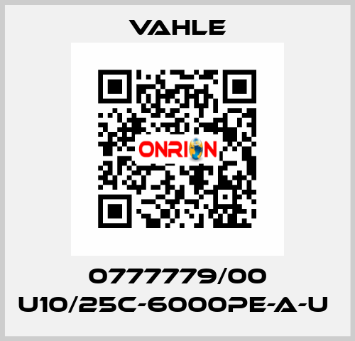 0777779/00 U10/25C-6000PE-A-U  Vahle