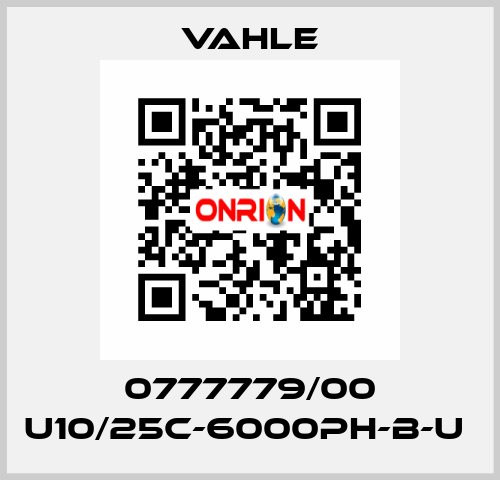 0777779/00 U10/25C-6000PH-B-U  Vahle