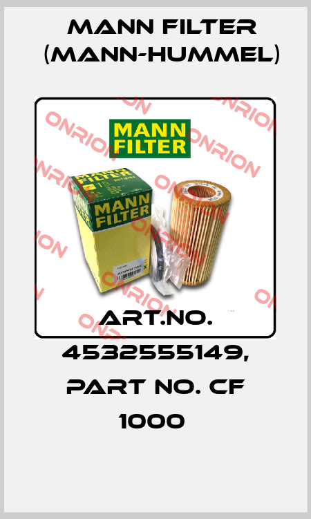 Art.No. 4532555149, Part No. CF 1000  Mann Filter (Mann-Hummel)
