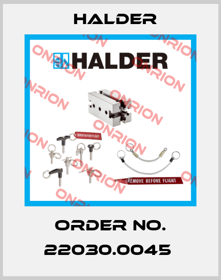 Order No. 22030.0045  Halder