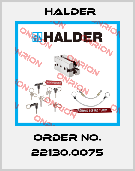 Order No. 22130.0075 Halder