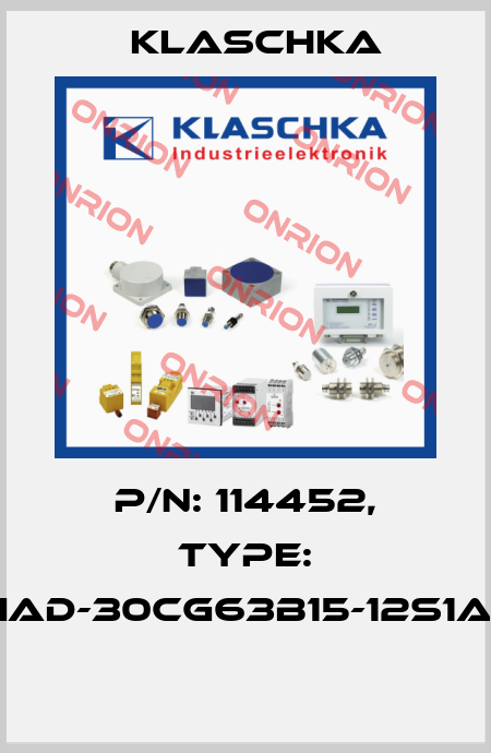 P/N: 114452, Type: IAD-30cg63b15-12S1A  Klaschka