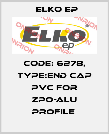 Code: 6278, Type:end cap PVC for ZPO-ALU profile  Elko EP