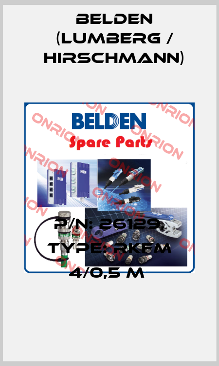P/N: 26129, Type: RKFM 4/0,5 M  Belden (Lumberg / Hirschmann)