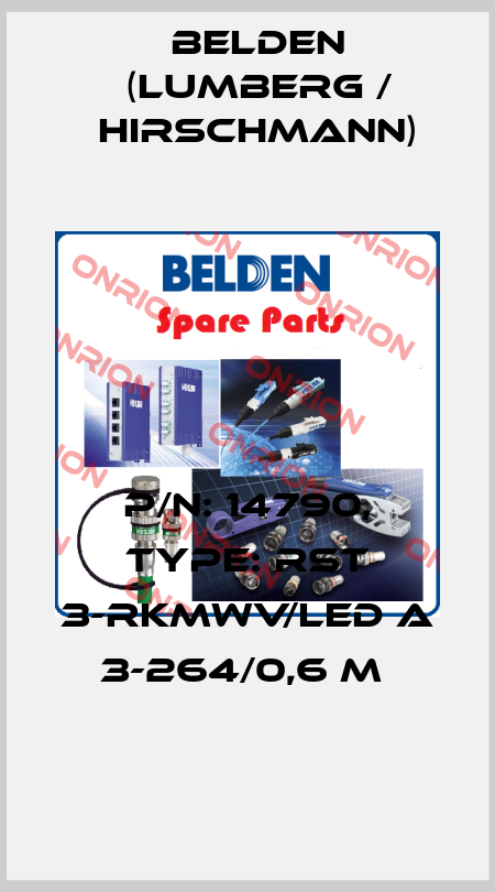 P/N: 14790, Type: RST 3-RKMWV/LED A 3-264/0,6 M  Belden (Lumberg / Hirschmann)