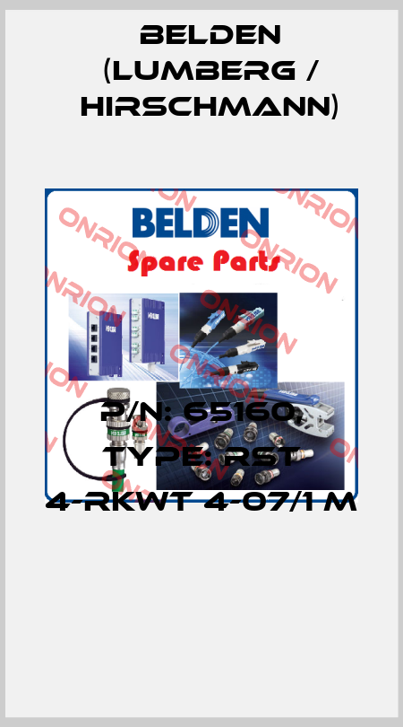 P/N: 65160, Type: RST 4-RKWT 4-07/1 M  Belden (Lumberg / Hirschmann)