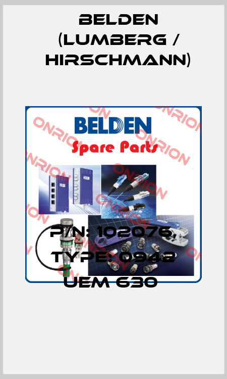 P/N: 102076, Type: 0942 UEM 630  Belden (Lumberg / Hirschmann)