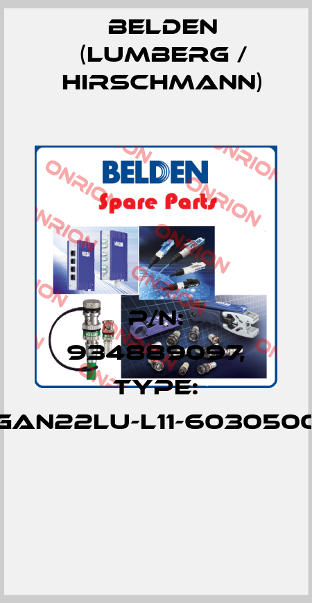 P/N: 934889097, Type: GAN22LU-L11-6030500  Belden (Lumberg / Hirschmann)