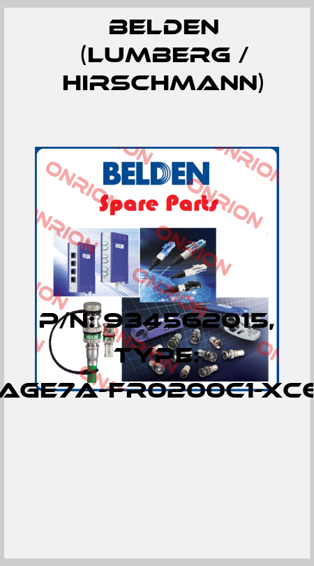 P/N: 934562015, Type: GAN-DAGE7A-FR0200C1-XC607-AD  Belden (Lumberg / Hirschmann)