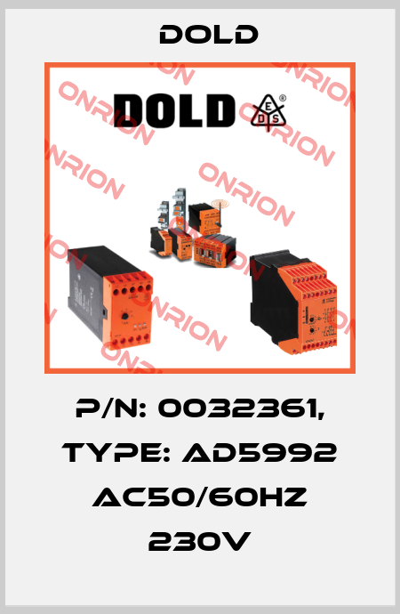 p/n: 0032361, Type: AD5992 AC50/60HZ 230V Dold