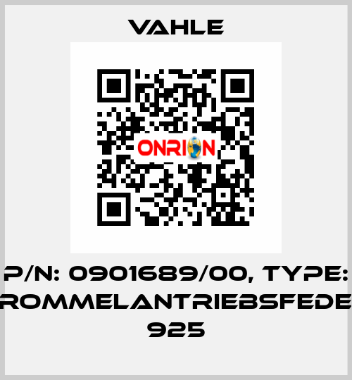 P/n: 0901689/00, Type: TROMMELANTRIEBSFEDER 925 Vahle