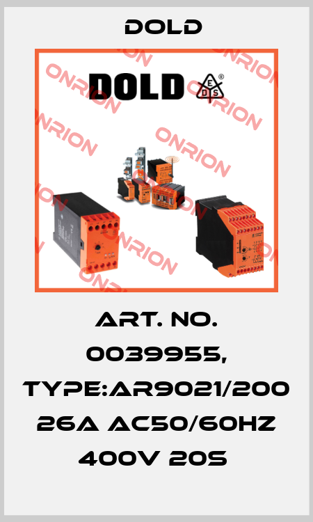 Art. No. 0039955, Type:AR9021/200 26A AC50/60HZ 400V 20S  Dold