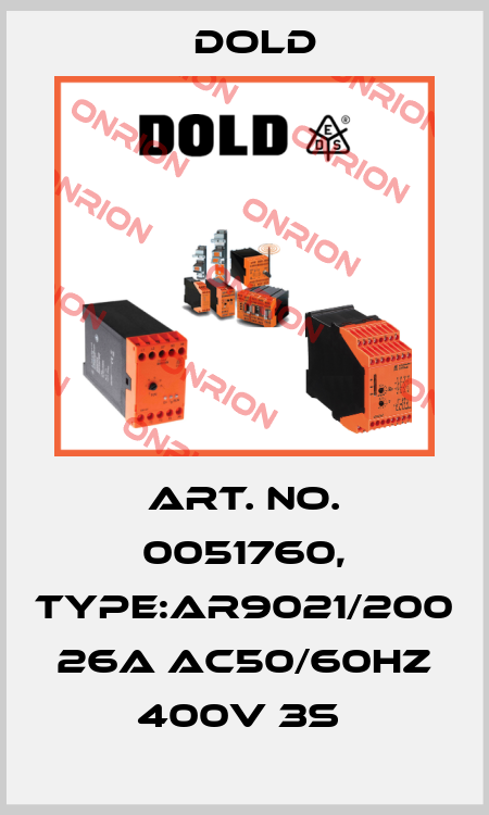 Art. No. 0051760, Type:AR9021/200 26A AC50/60HZ 400V 3S  Dold