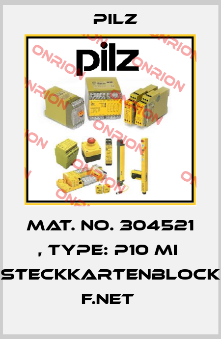 Mat. No. 304521 , Type: P10 MI  STECKKARTENBLOCK F.NET  Pilz