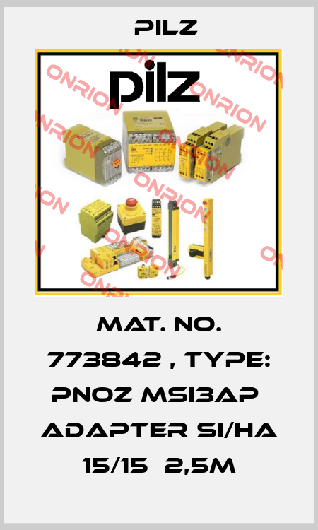 Mat. No. 773842 , Type: PNOZ msi3Ap  Adapter Si/Ha 15/15  2,5m Pilz