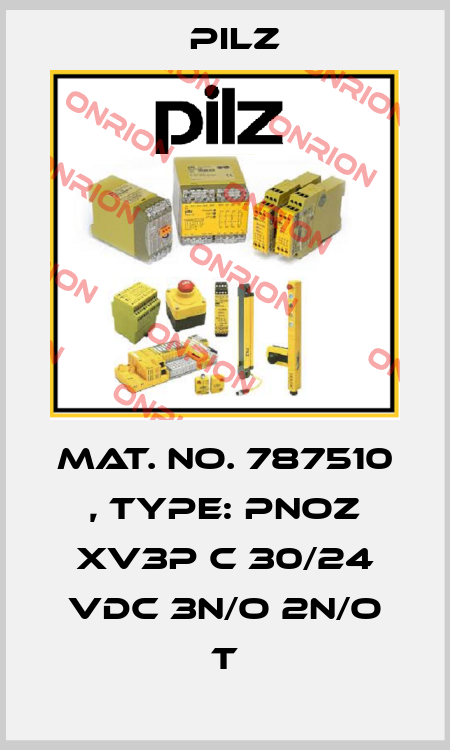 Mat. No. 787510 , Type: PNOZ XV3P C 30/24 VDC 3n/o 2n/o t Pilz
