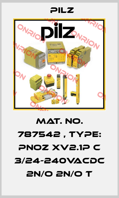 Mat. No. 787542 , Type: PNOZ XV2.1P C 3/24-240VACDC 2n/o 2n/o t Pilz