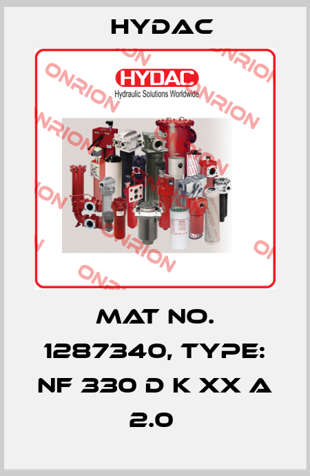 Mat No. 1287340, Type: NF 330 D K XX A 2.0  Hydac