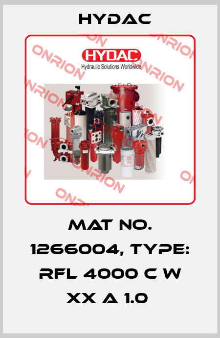 Mat No. 1266004, Type: RFL 4000 C W XX A 1.0  Hydac