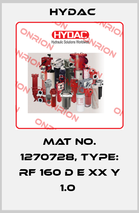 Mat No. 1270728, Type: RF 160 D E XX Y 1.0  Hydac