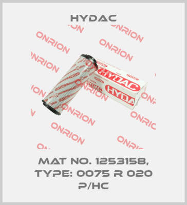 Mat No. 1253158, Type: 0075 R 020 P/HC Hydac