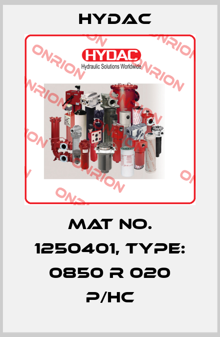 Mat No. 1250401, Type: 0850 R 020 P/HC Hydac