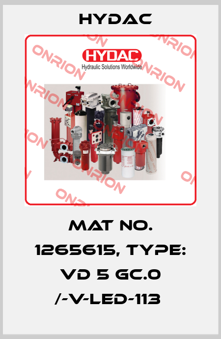 Mat No. 1265615, Type: VD 5 GC.0 /-V-LED-113  Hydac