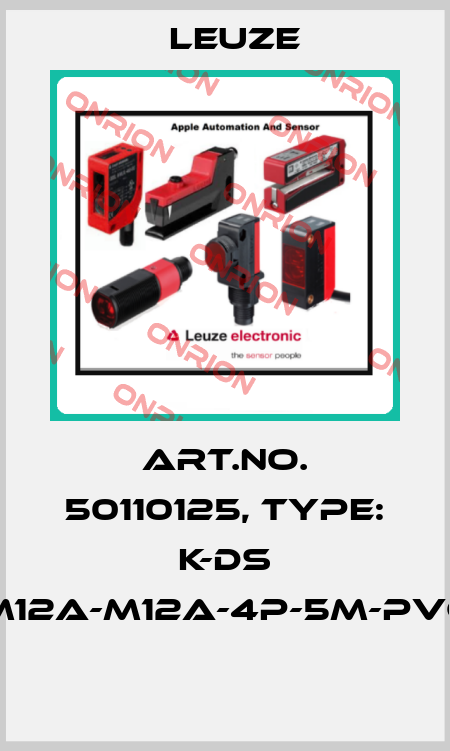 Art.No. 50110125, Type: K-DS M12A-M12A-4P-5m-PVC  Leuze