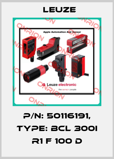 p/n: 50116191, Type: BCL 300i R1 F 100 D Leuze