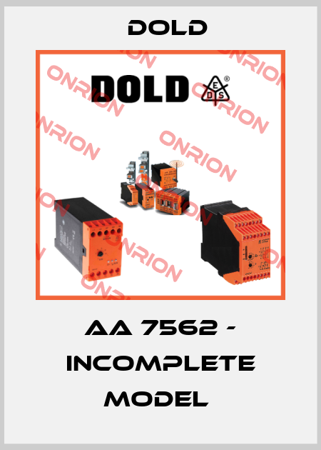 AA 7562 - incomplete model  Dold