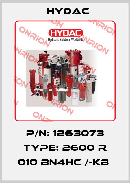 P/N: 1263073 Type: 2600 R 010 BN4HC /-KB  Hydac