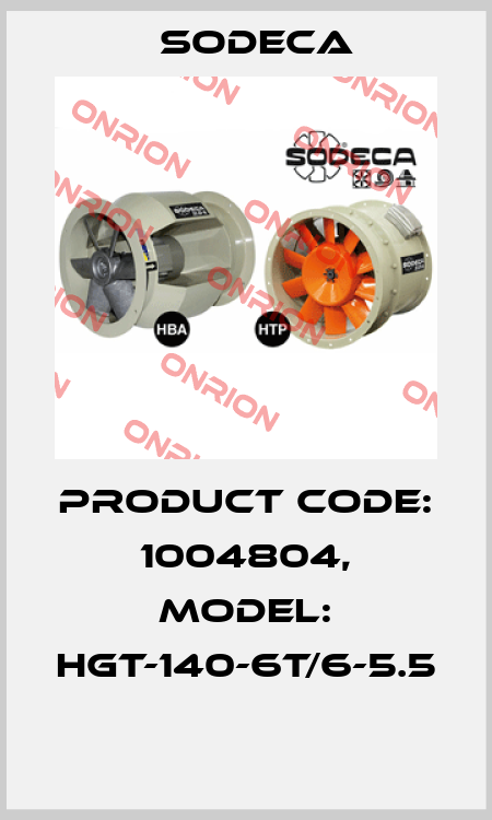 Product Code: 1004804, Model: HGT-140-6T/6-5.5  Sodeca