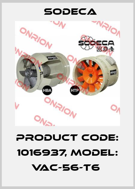 Product Code: 1016937, Model: VAC-56-T6  Sodeca