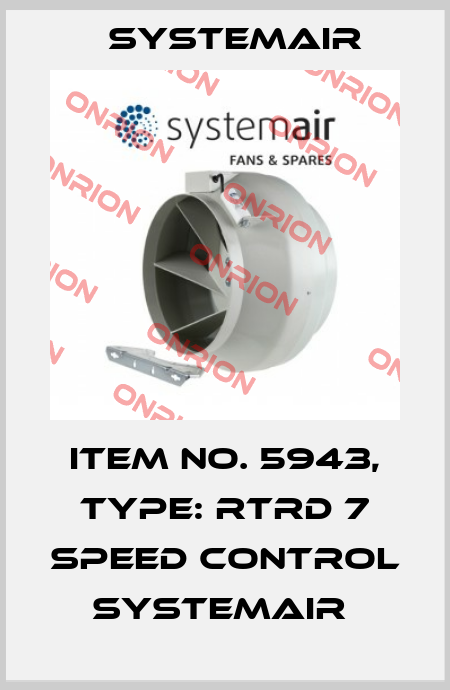 Item No. 5943, Type: RTRD 7 speed control Systemair  Systemair