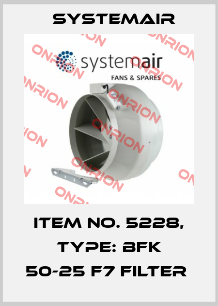 Item No. 5228, Type: BFK 50-25 F7 Filter  Systemair