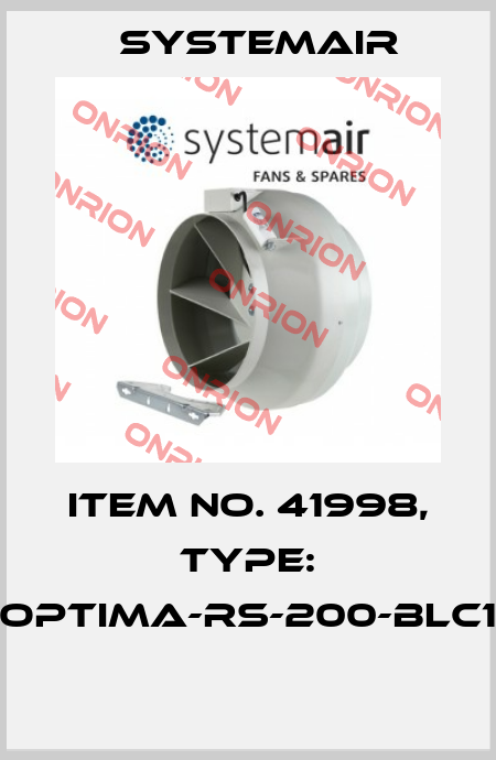 Item No. 41998, Type: OPTIMA-RS-200-BLC1  Systemair