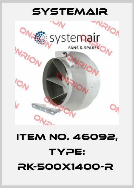Item No. 46092, Type: RK-500x1400-R  Systemair