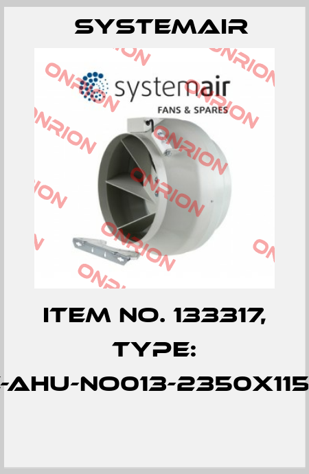 Item No. 133317, Type: TUNE-AHU-NO013-2350X1150-M0  Systemair