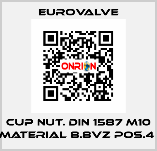 CUP NUT. DIN 1587 M10 MATERIAL 8.8VZ POS.4  Eurovalve