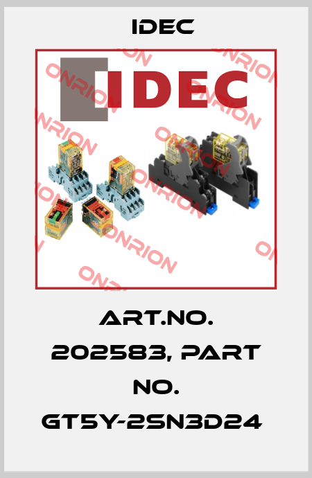 Art.No. 202583, Part No. GT5Y-2SN3D24  Idec