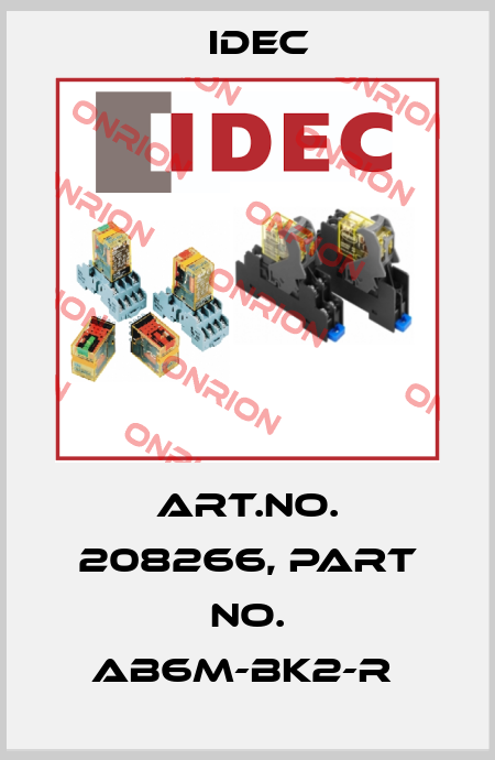 Art.No. 208266, Part No. AB6M-BK2-R  Idec