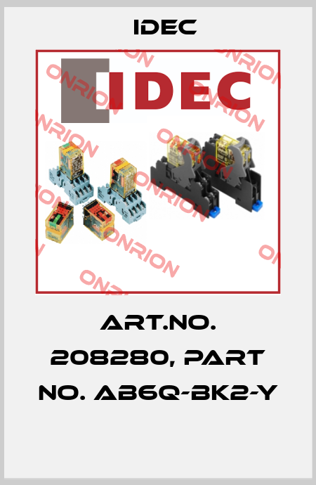 Art.No. 208280, Part No. AB6Q-BK2-Y  Idec