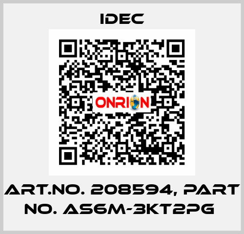 Art.No. 208594, Part No. AS6M-3KT2PG  Idec