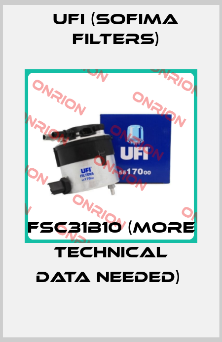 FSC31B10 (MORE TECHNICAL DATA NEEDED)  Ufi (SOFIMA FILTERS)