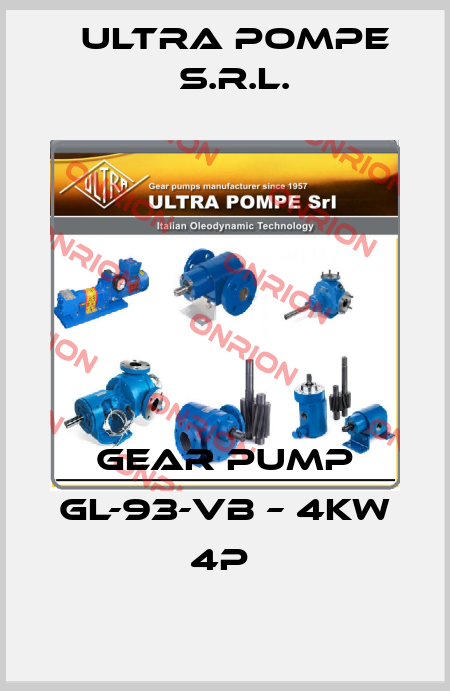GEAR PUMP GL-93-VB – 4KW 4P  Ultra Pompe S.r.l.