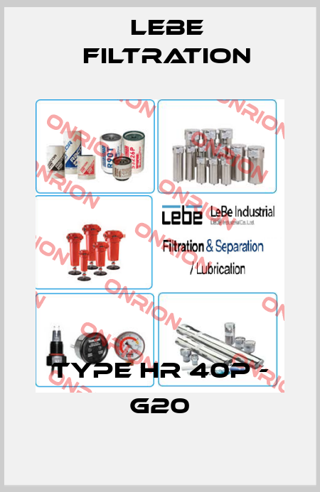 Type HR 40P - G20 Lebe Filtration