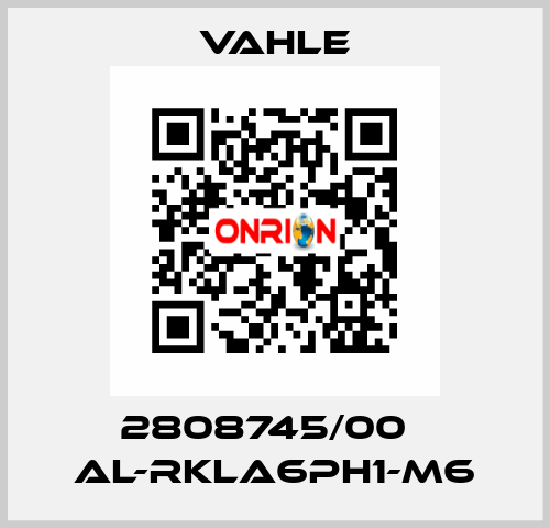 2808745/00    AL-RKLA6PH1-M6  Vahle