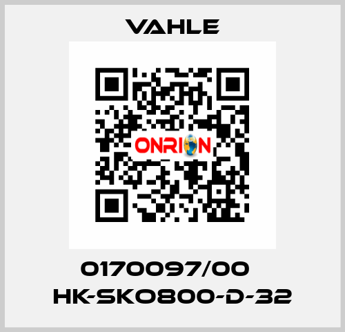 0170097/00    HK-SKO800-D-32  Vahle