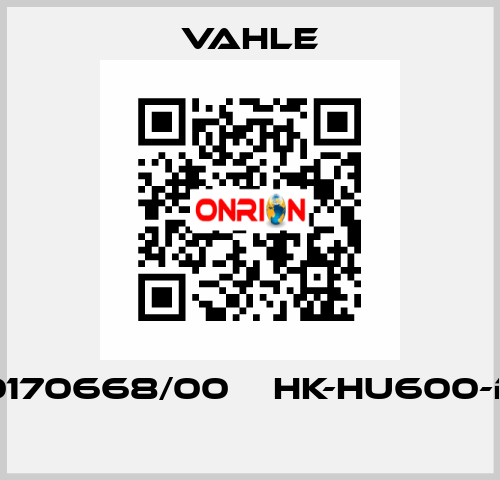 0170668/00    HK-HU600-D  Vahle